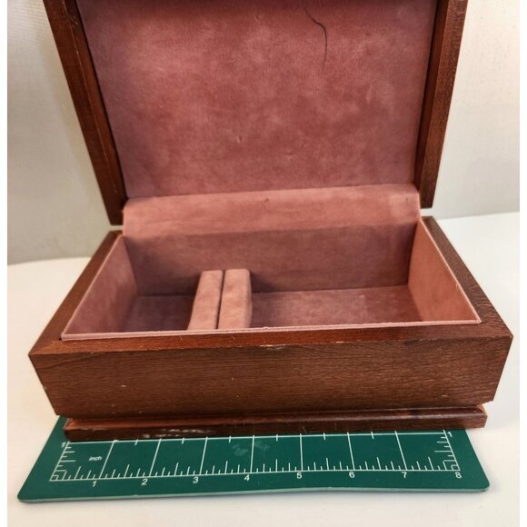Thill’s Jewel Box Wooden Jewelry Organizer Vintage Brown W/ Pink Lining Storage - Picture 6 of 16